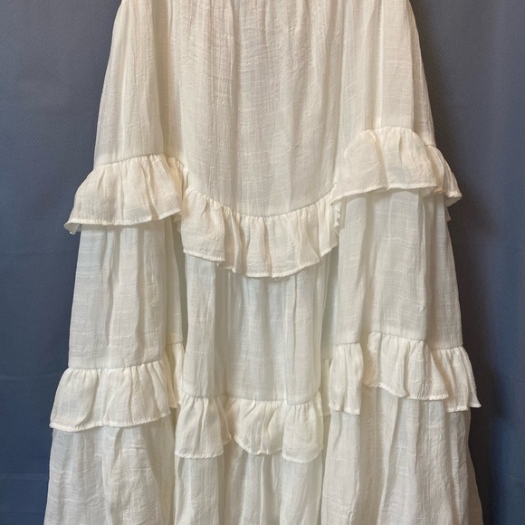 Ladies Aakaa Tiered Beachy Dress Adjustable Tie Shoulder Straps Size Large New - Picture 5 of 9